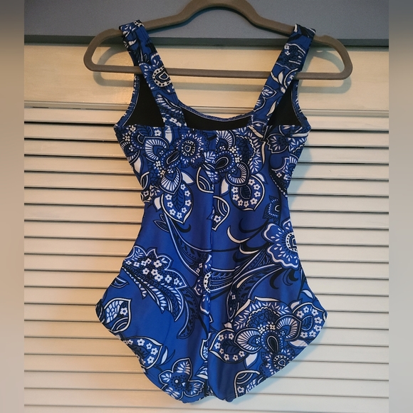 Chikolat beachwear blue paisley one piece swimsuit - Picture 3 of 3